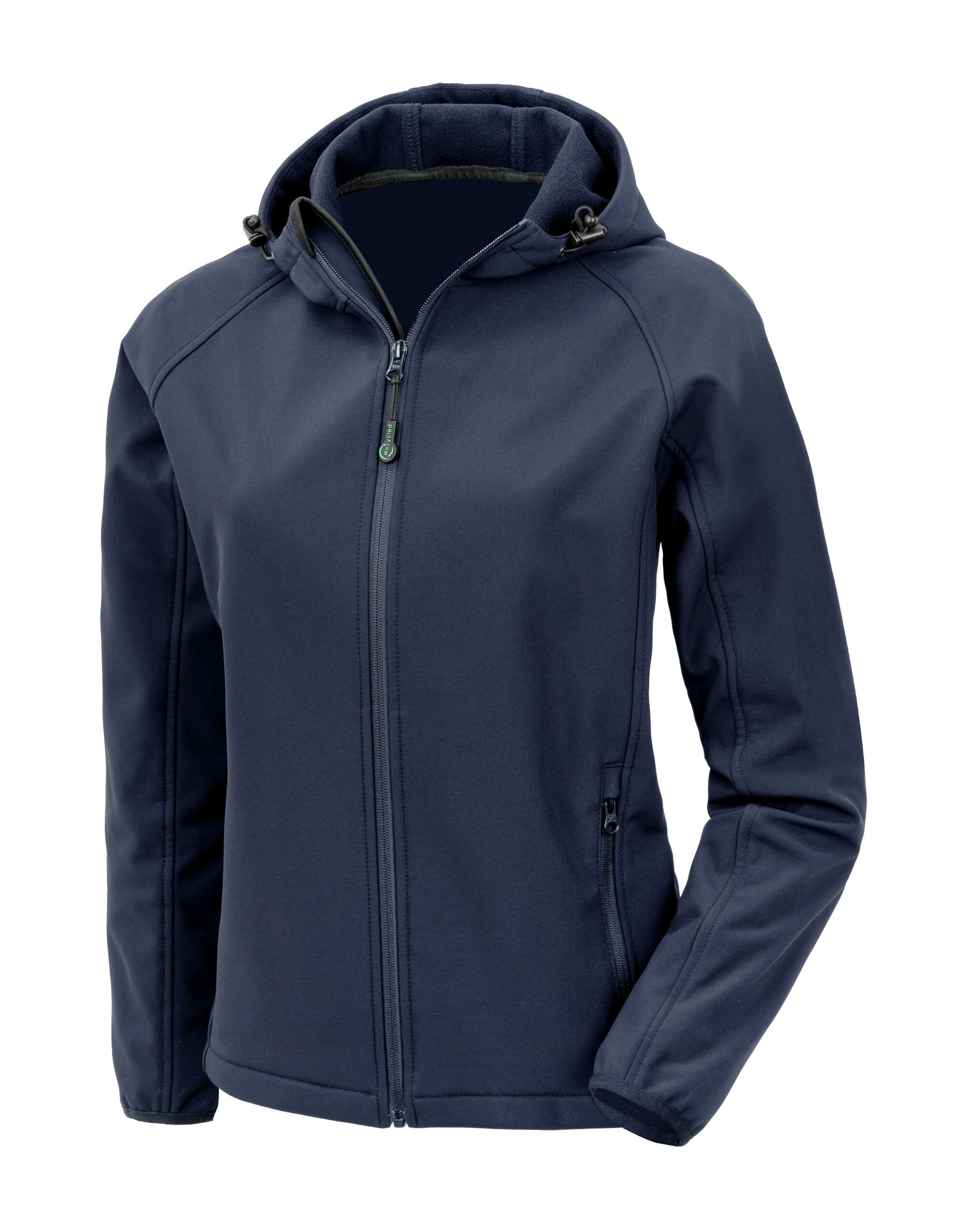 Ladies 3-Layer Recycled Printable Hooded Softshell - Navy
