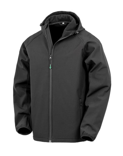 Recycled 3-Layer Printable Hood Softshell - Black