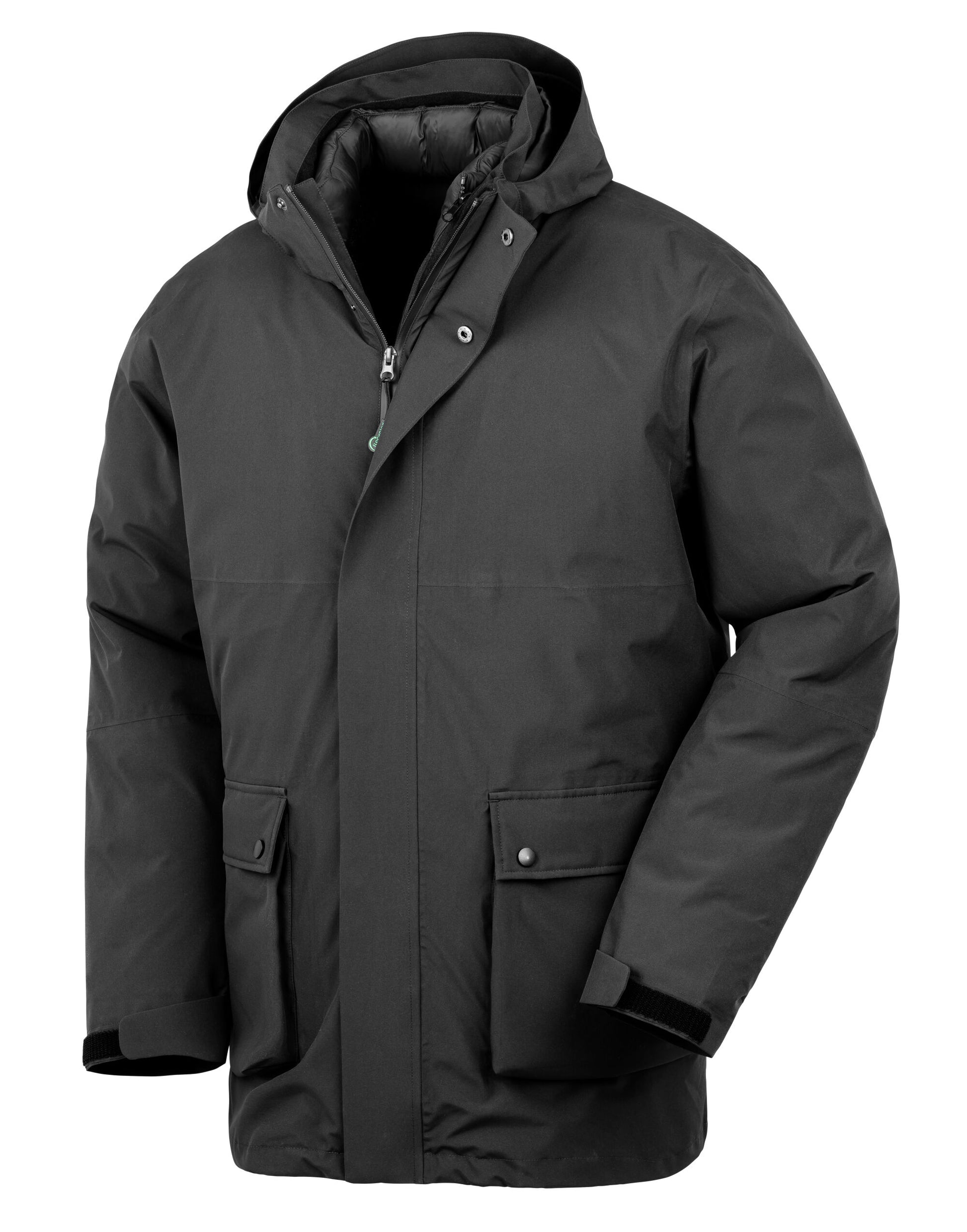 Recycled 3-in-1 Padded Ripstop Jacket - Black
