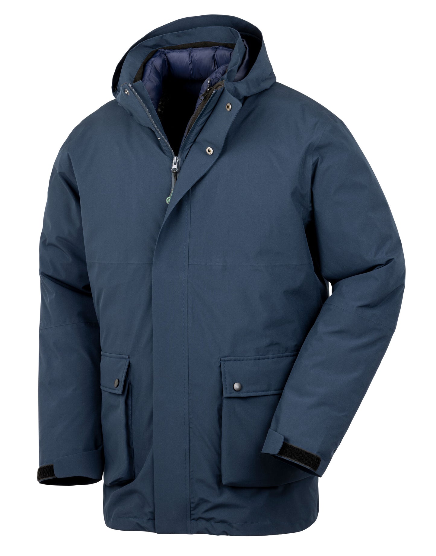 Recycled 3-in-1 Padded Ripstop Jacket - Navy