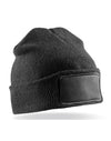 Recycled Double Knit Printers Beanie - Black
