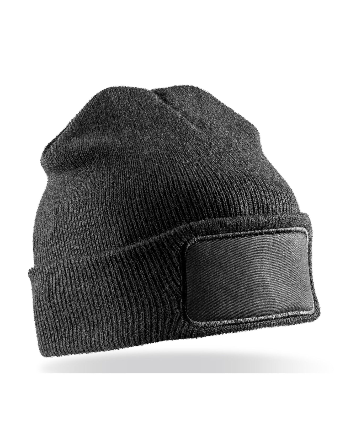 Recycled Double Knit Printers Beanie - Black