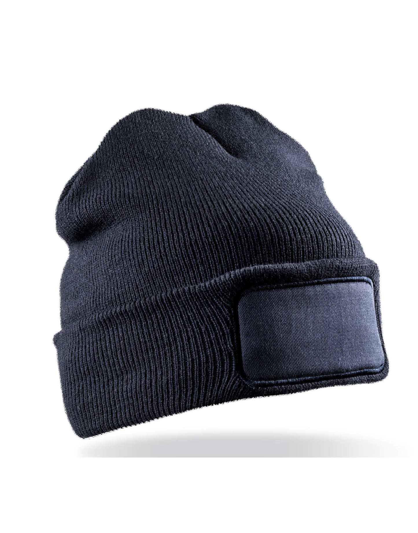 Recycled Double Knit Printers Beanie - Navy
