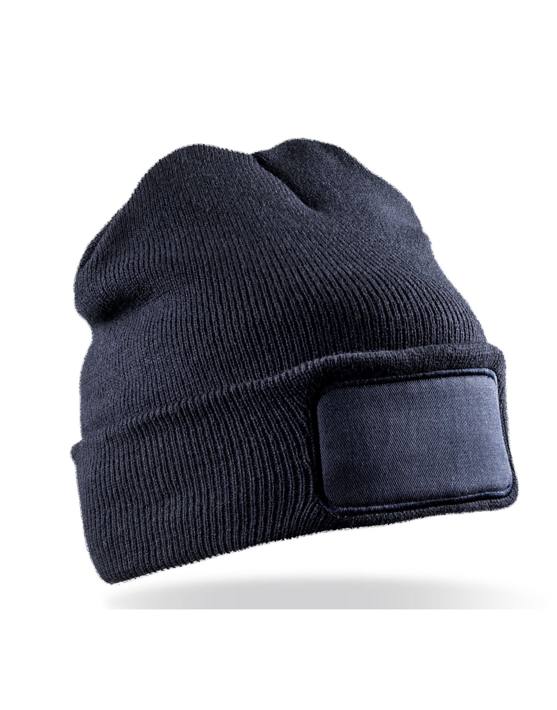 Recycled Double Knit Printers Beanie - Navy