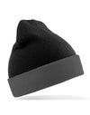 Recycled Black Compass Beanie - Black/ Grey