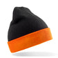 Recycled Black Compass Beanie - Black/Orange