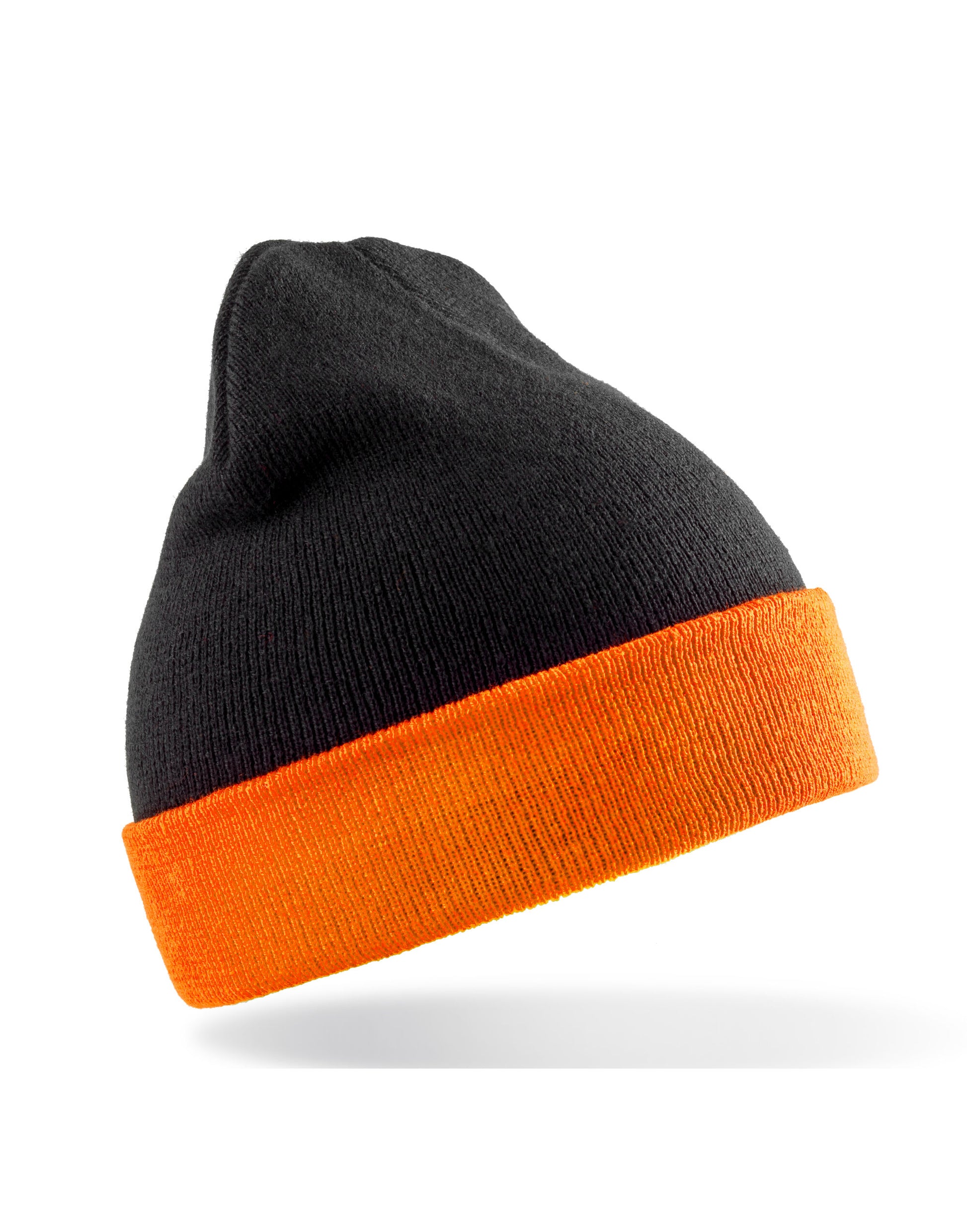 Recycled Black Compass Beanie - Black/Orange