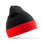 Recycled Black Compass Beanie - Black/Red