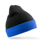 Recycled Black Compass Beanie - Black/Royal