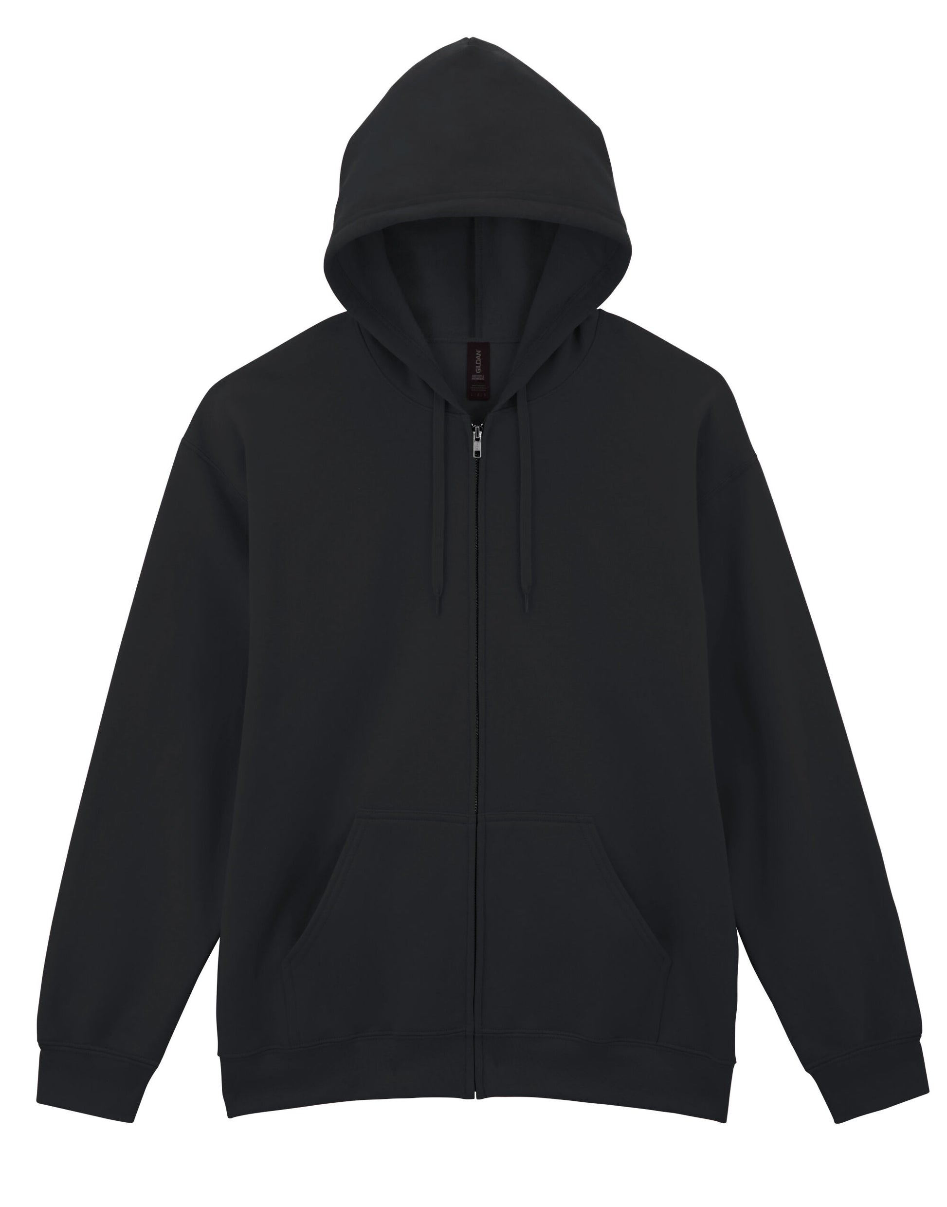 Softstyle Midweight Fleece Adult Full Zip Hooded Sweatshirt - Black