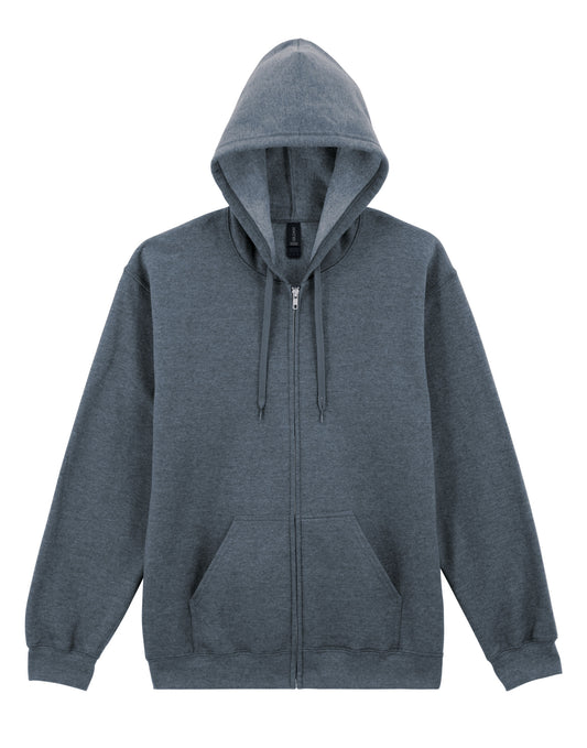 Softstyle Midweight Fleece Adult Full Zip Hooded Sweatshirt - Dark Heather