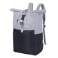 Ruby Roll-Top Laptop Backpack - Black/Grey