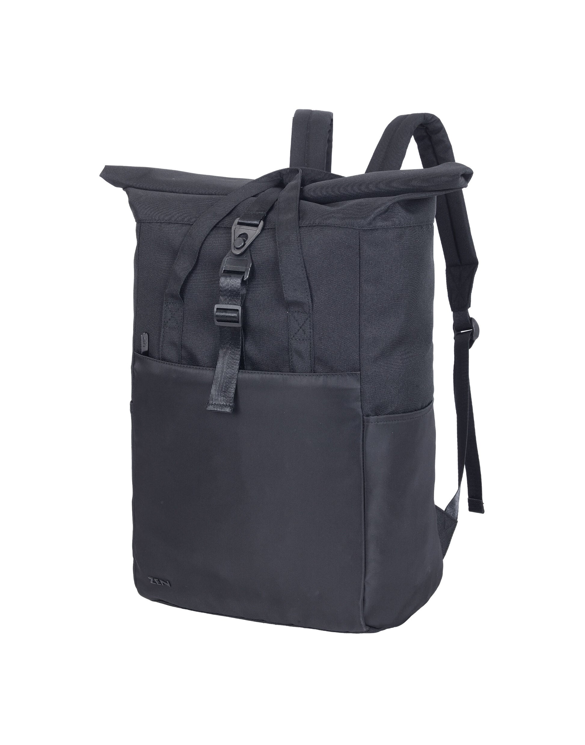 Ruby Roll-Top Laptop Backpack - Black