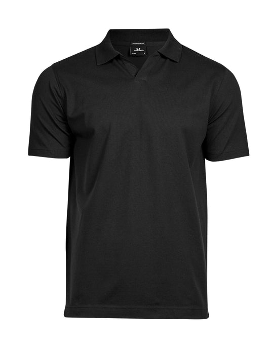 Men's Luxury Stretch V-Neck Polo - Black
