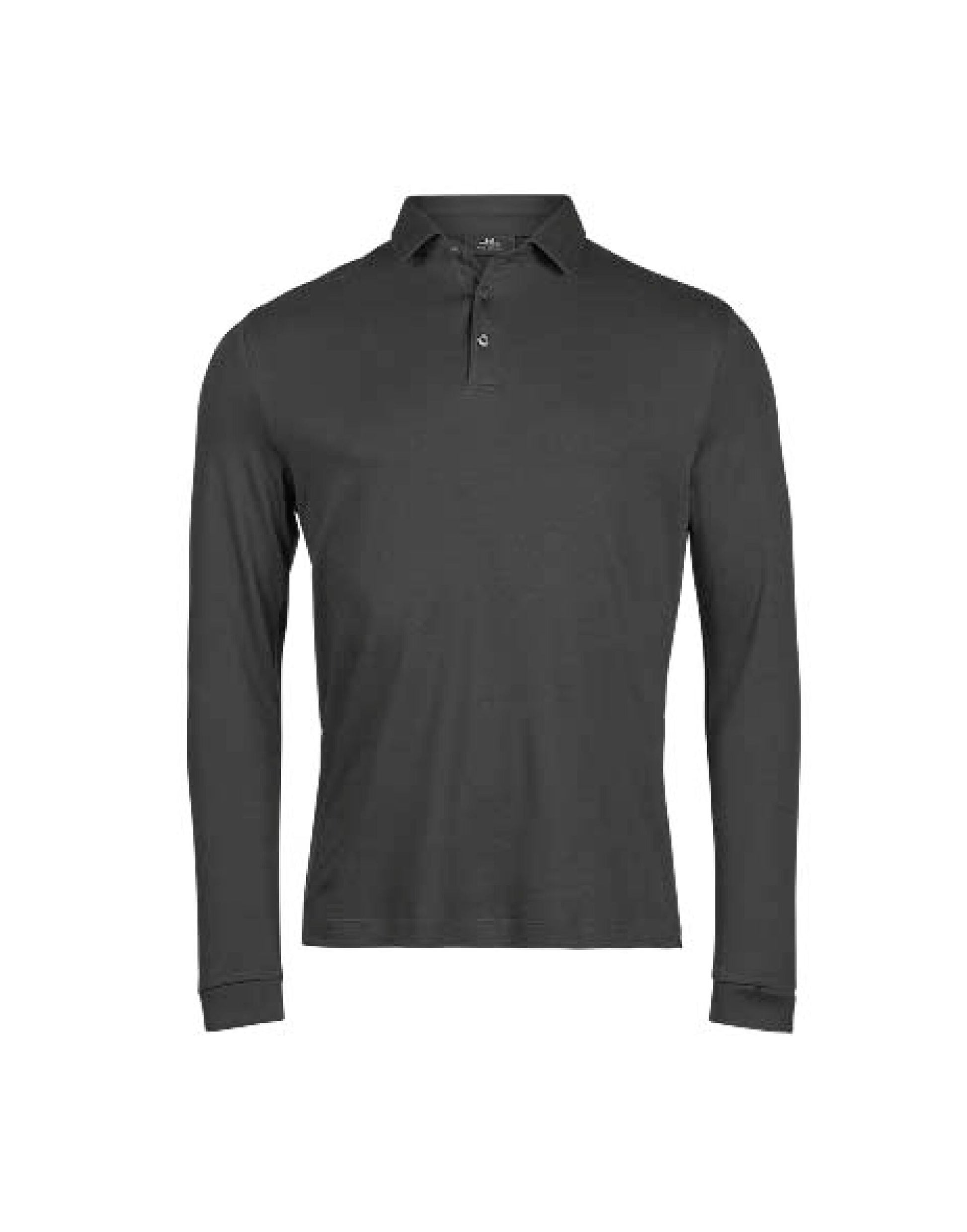 Pima Cotton Long Sleeve Polo - Black