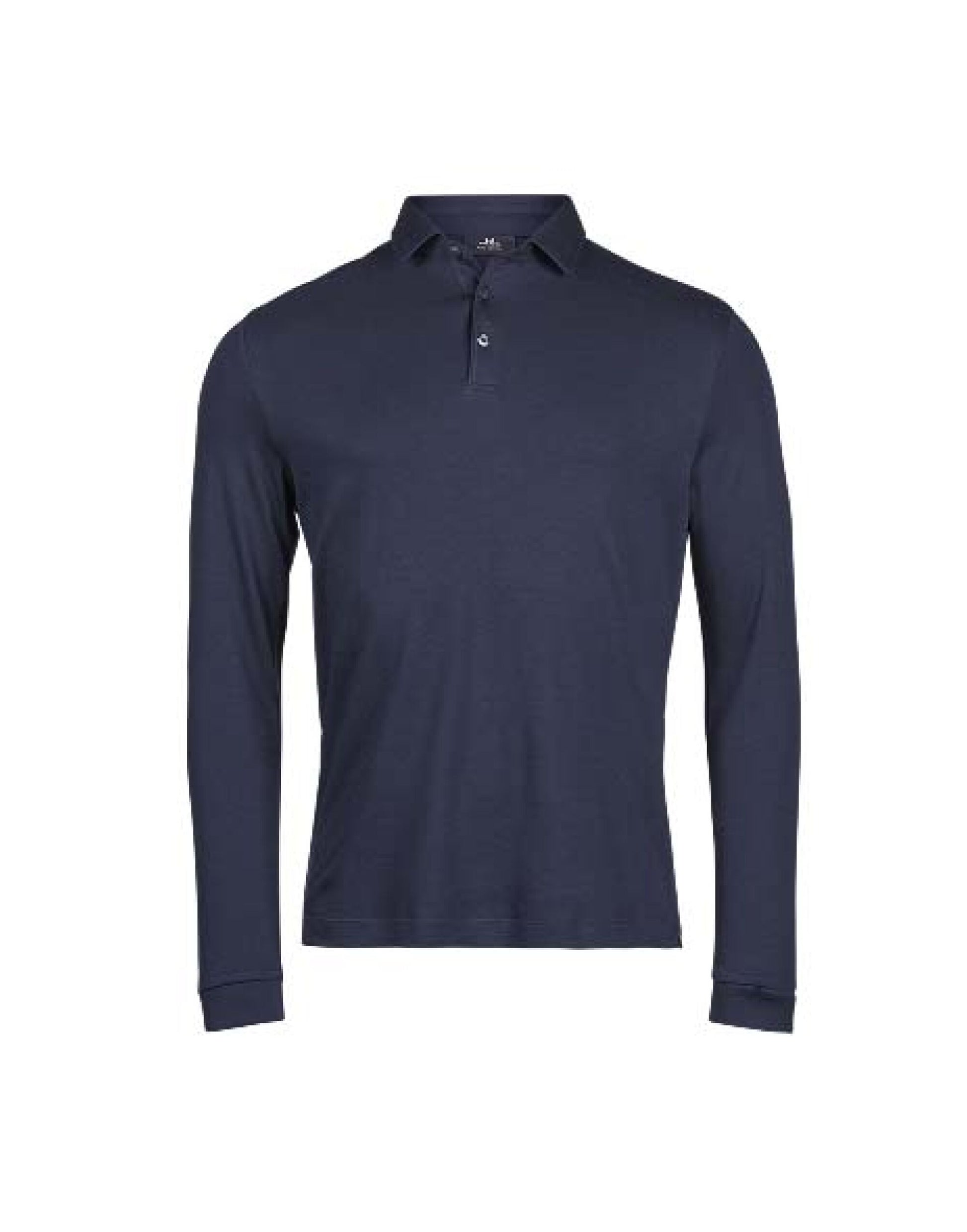 Pima Cotton Long Sleeve Polo - Navy
