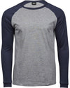 Men's Baseball Tee - Heather Grey/Navy