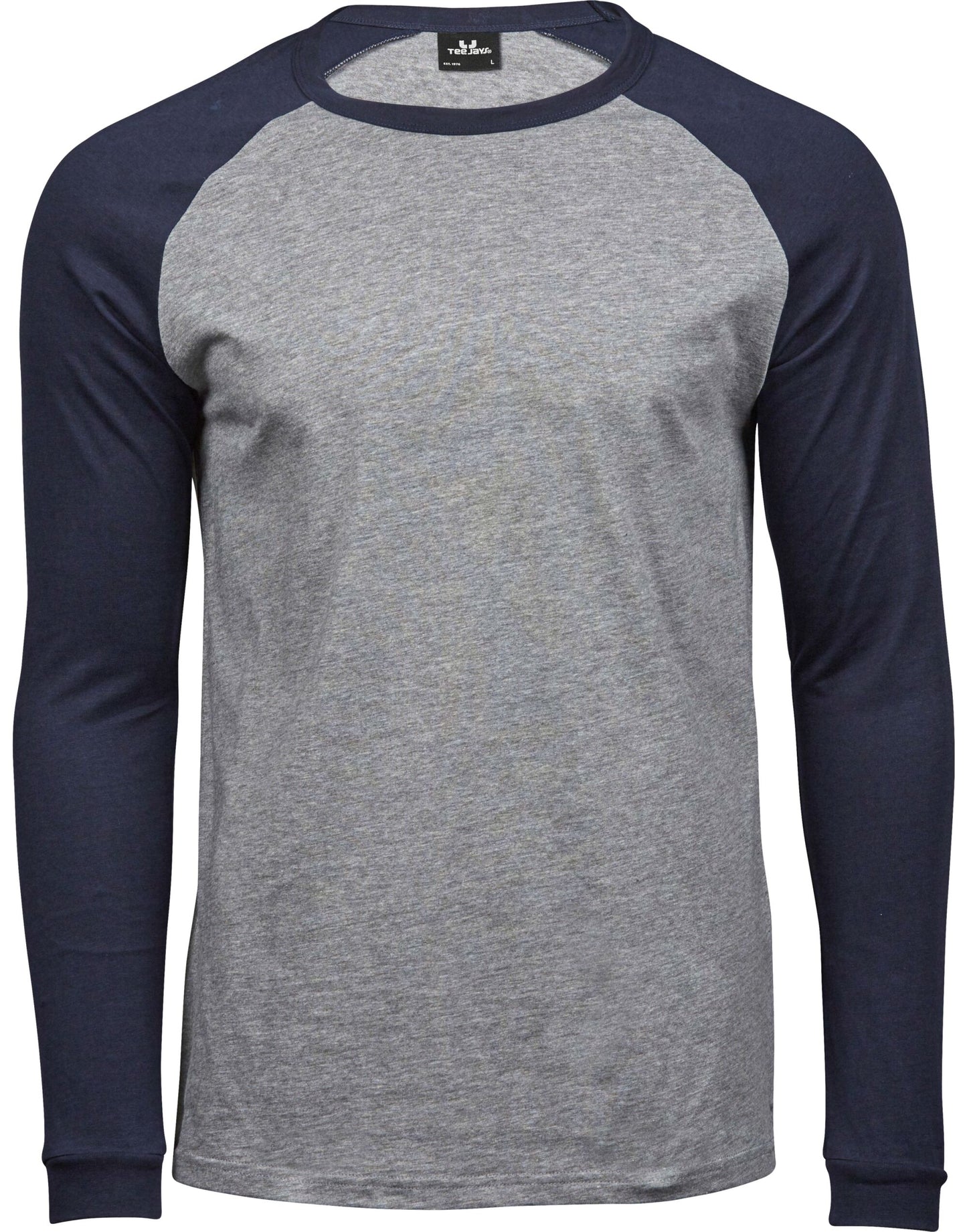 Men's Baseball Tee - Heather Grey/Navy