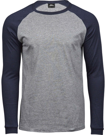 Men's Baseball Tee - Heather Grey/Navy