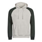 Unlabeled Two-Tone Hooded Sweatshirt - Cement/Dark Green