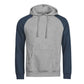 Unlabeled Two-Tone Hooded Sweatshirt - Heather Grey/Ink