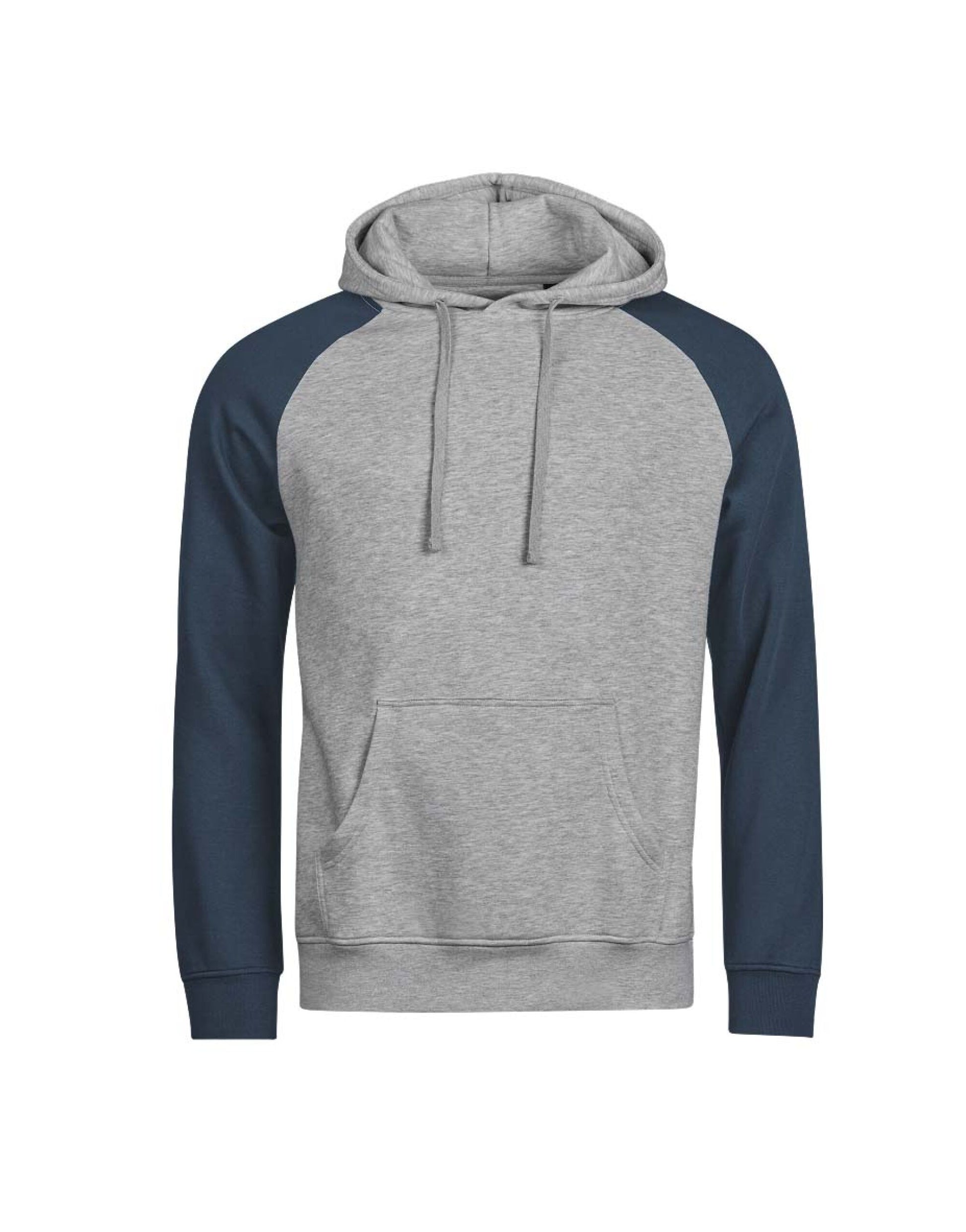 Unlabeled Two-Tone Hooded Sweatshirt - Heather Grey/Ink