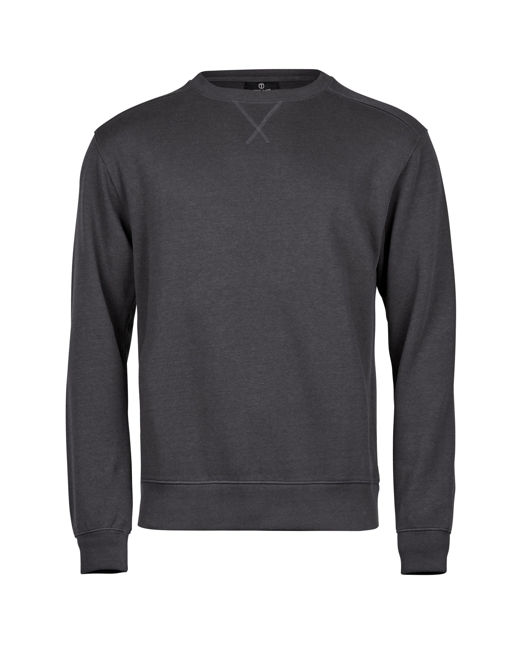 Ribbed Interlock Crewneck - Dark Grey