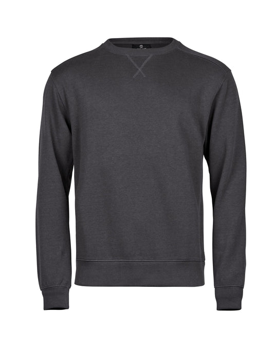 Ribbed Interlock Crewneck - Dark Grey