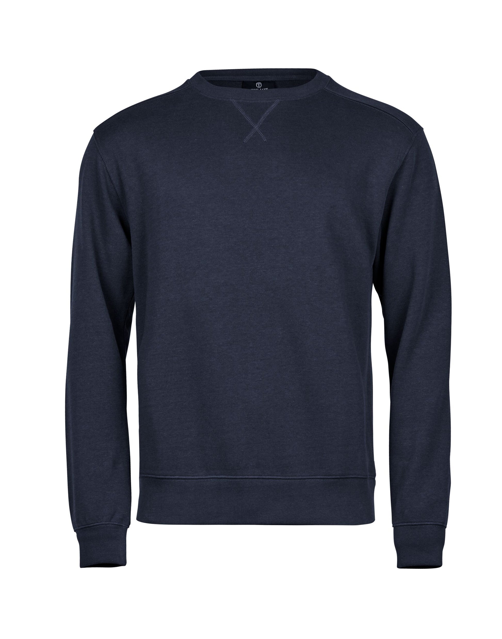 Ribbed Interlock Crewneck - Navy