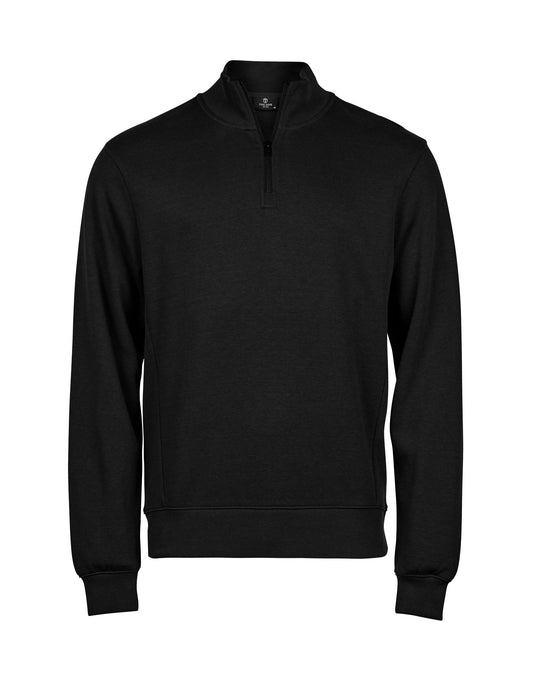 Ribbed Interlock Half Zip - Black