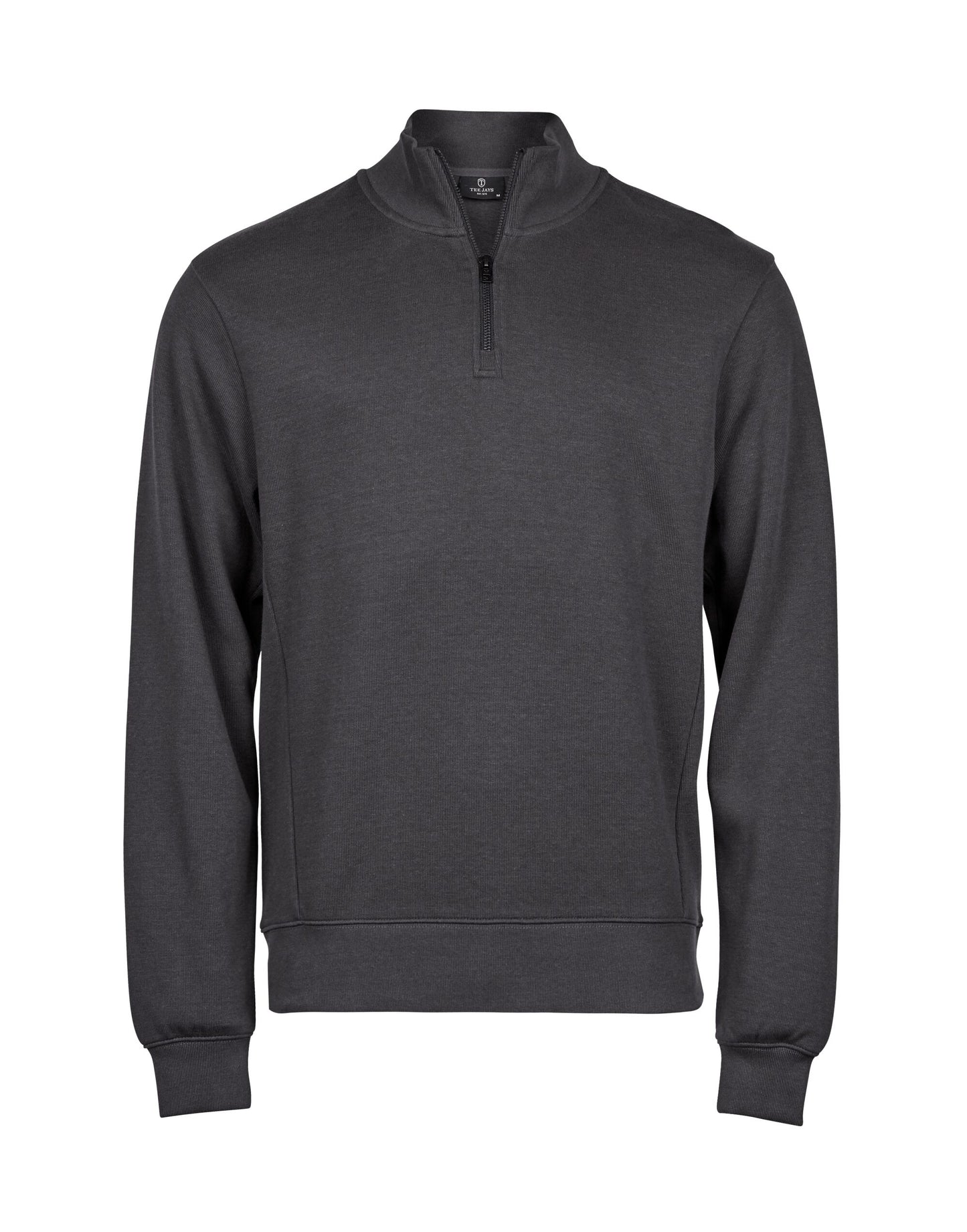 Ribbed Interlock Half Zip - Dark Grey