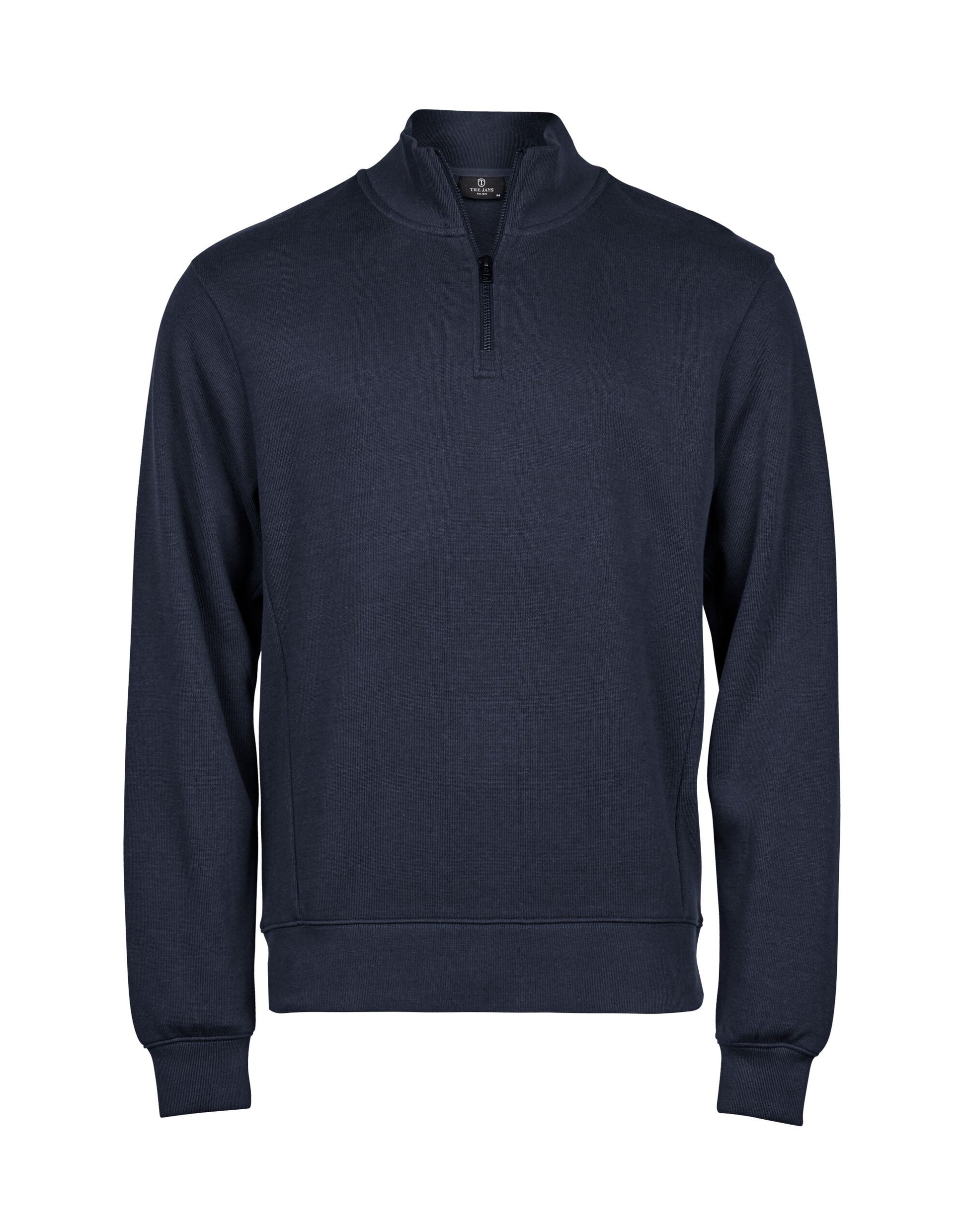 Ribbed Interlock Half Zip - Navy