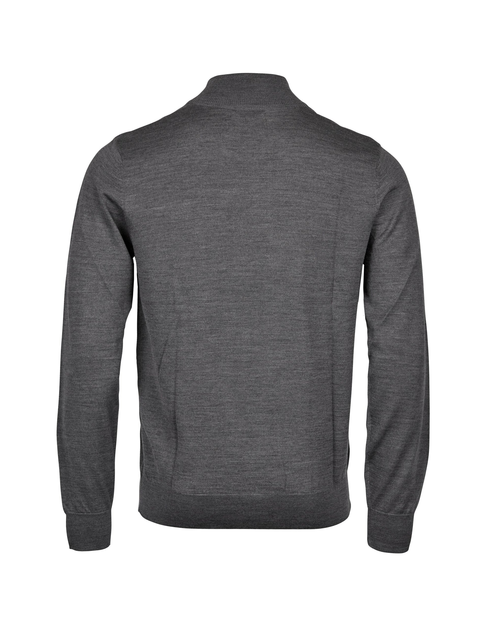 Mens Half Zip - Grey Melange