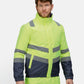 Pro Hi Vis Bomber Jacket - Hi-Vis Yellow/Navy