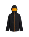 Mens Navigate Insulated Waterproof Jacket - Black Orange Pop