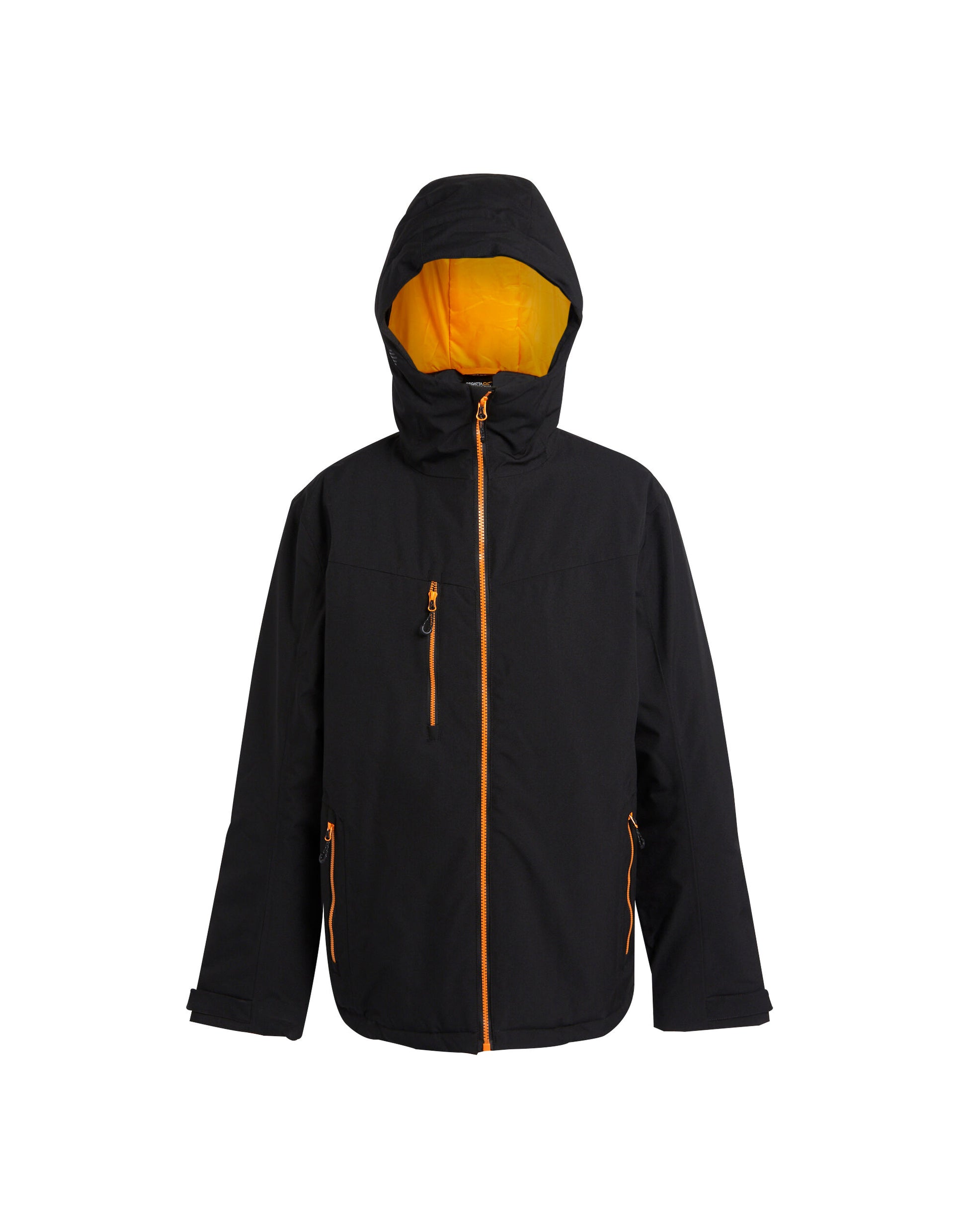 Mens Navigate Insulated Waterproof Jacket - Black Orange Pop