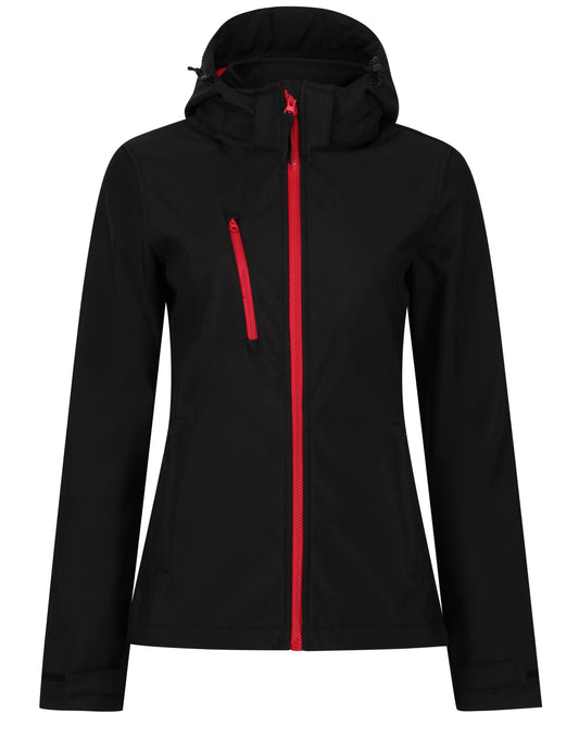 Women's Venturer Hooded Softshell - Black/Red
