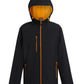 Navigate 2-Layer Hooded Softshell Jacket - Black Orange Pop