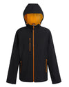 Navigate 2-Layer Hooded Softshell Jacket - Black Orange Pop
