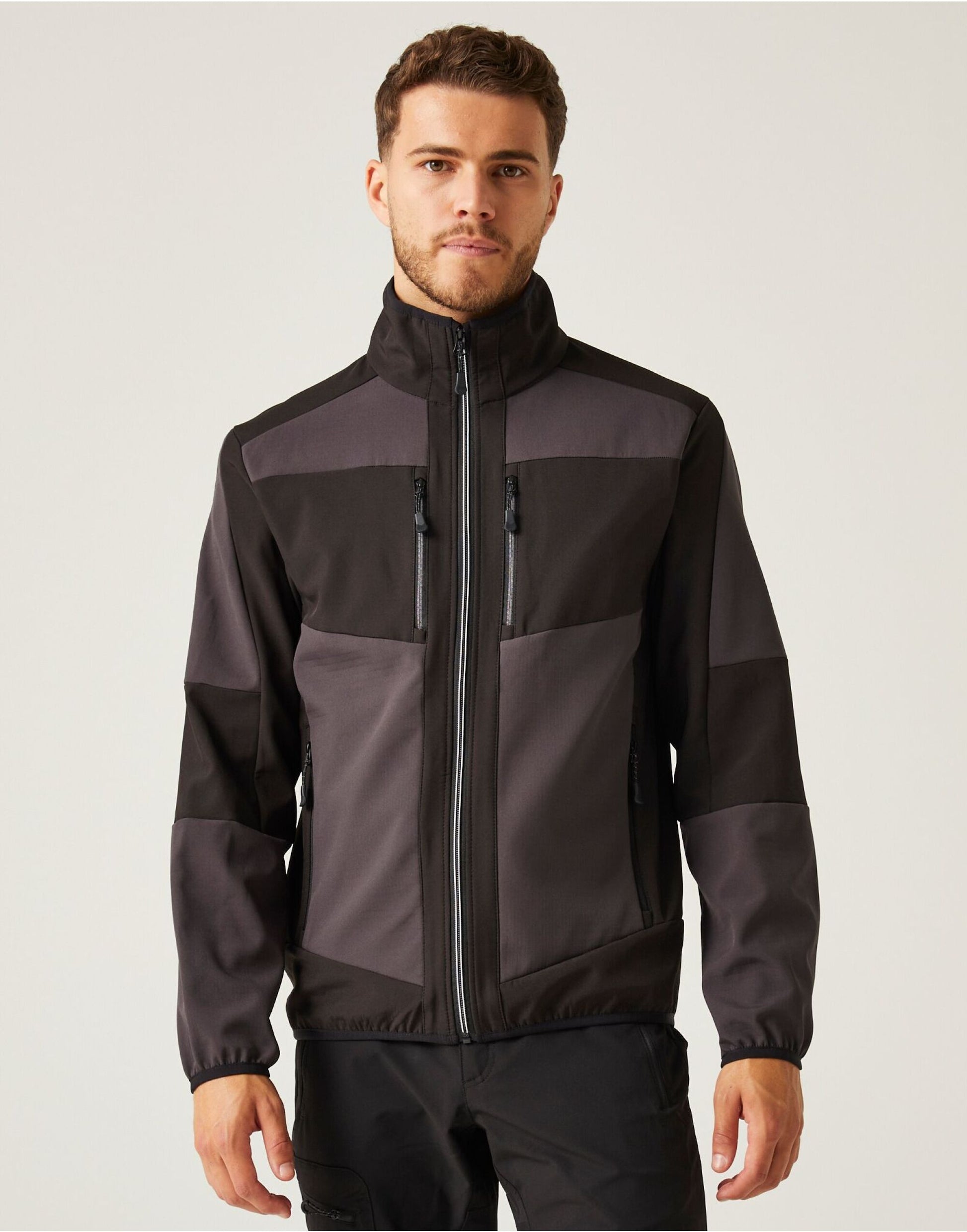 E-Volve Unisex 2 Layer Softshell Jacket - Ash/Black