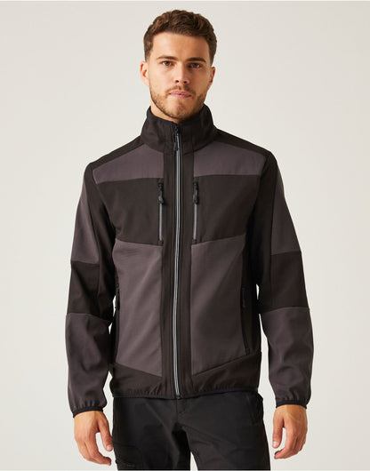 E-Volve Unisex 2 Layer Softshell Jacket - Ash/Black