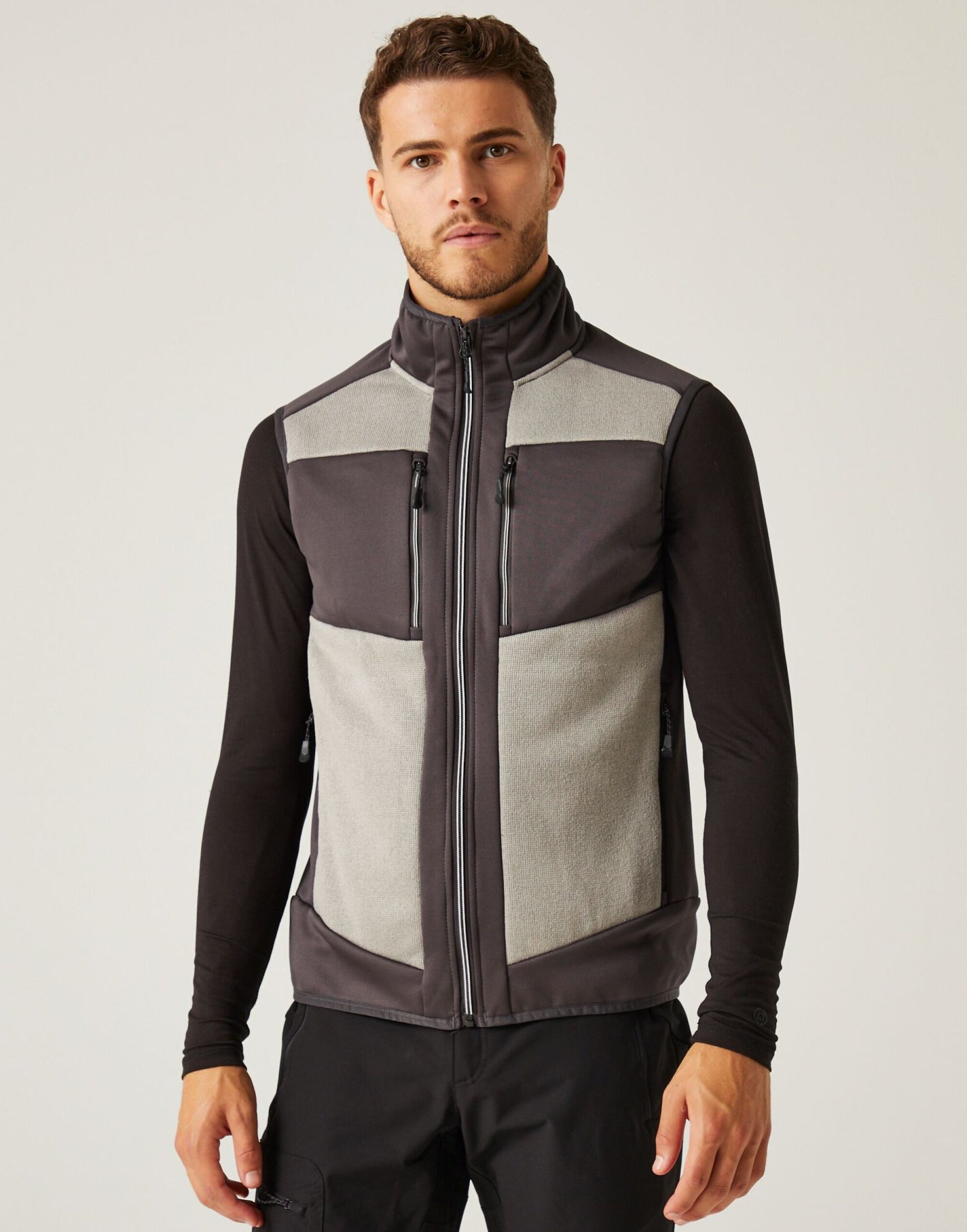 E-Volve Unisex Knit Effect Stretch Bodywarmer - Mineral Grey/Ash