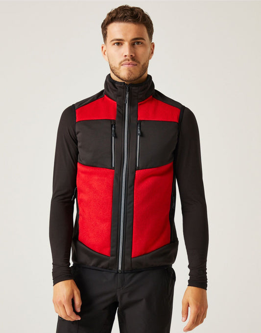 E-Volve Unisex Knit Effect Stretch Bodywarmer - Classic Red/Black
