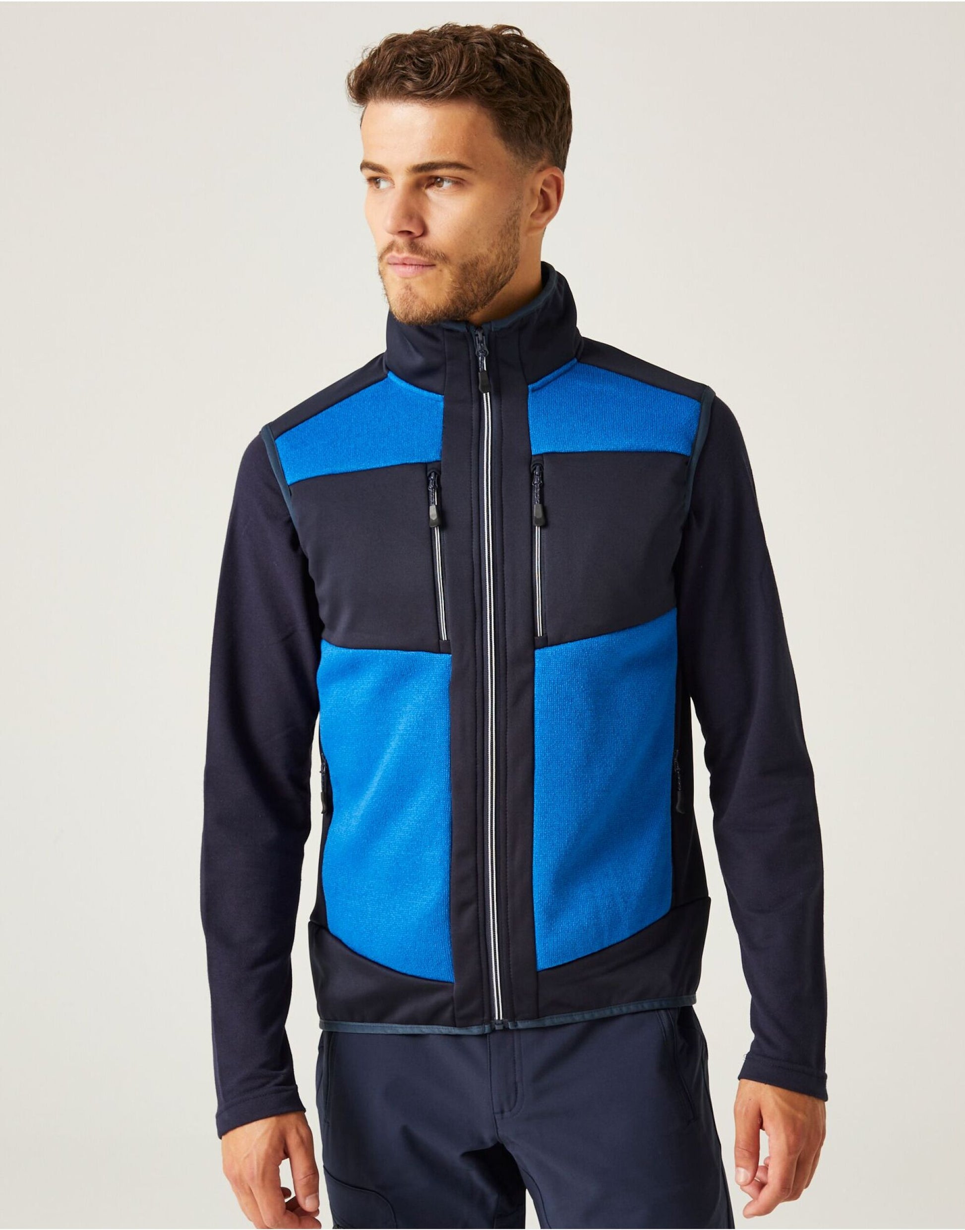 E-Volve Unisex Knit Effect Stretch Bodywarmer - Strong Blue/Navy