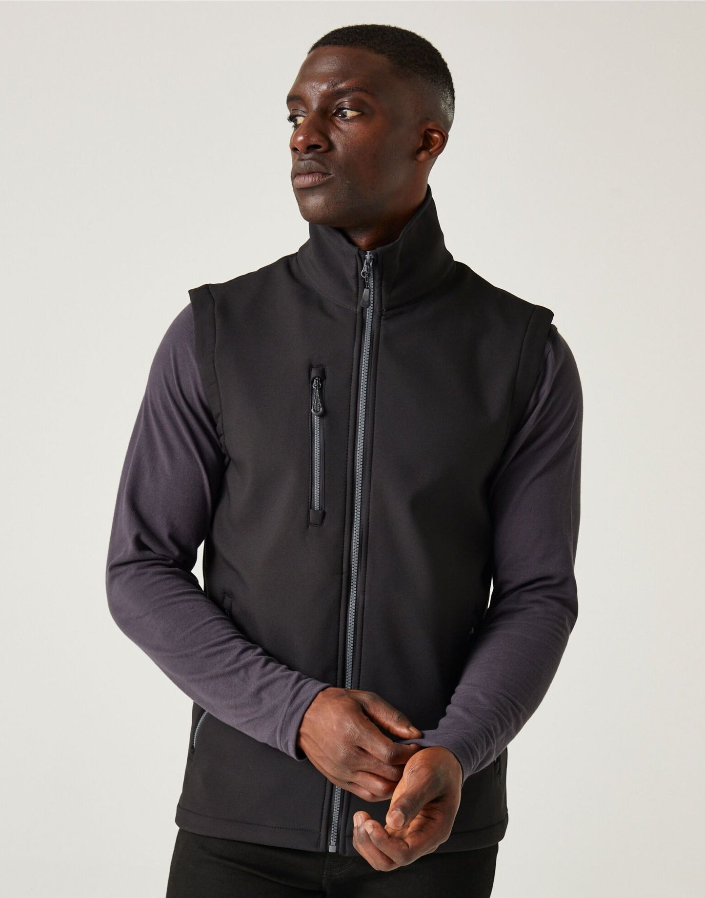 Navigate Two Layer Soft Shell Bodywarmer - Black/Seal