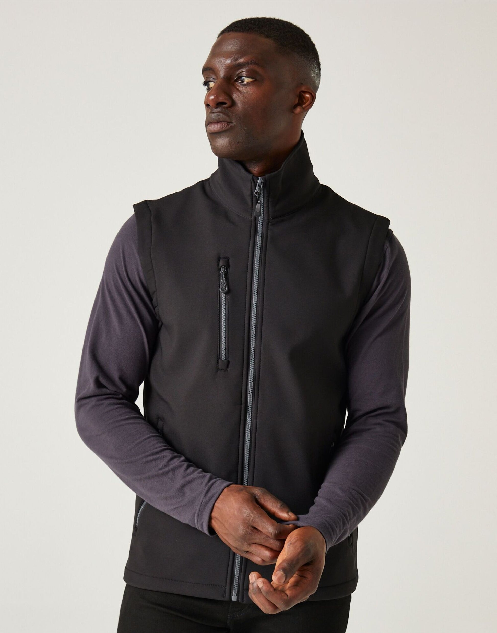 Navigate Two Layer Soft Shell Bodywarmer - Black/Seal