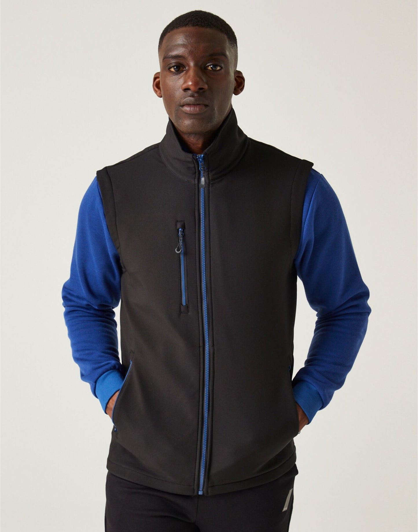 Navigate Two Layer Soft Shell Bodywarmer - Black/New Royal