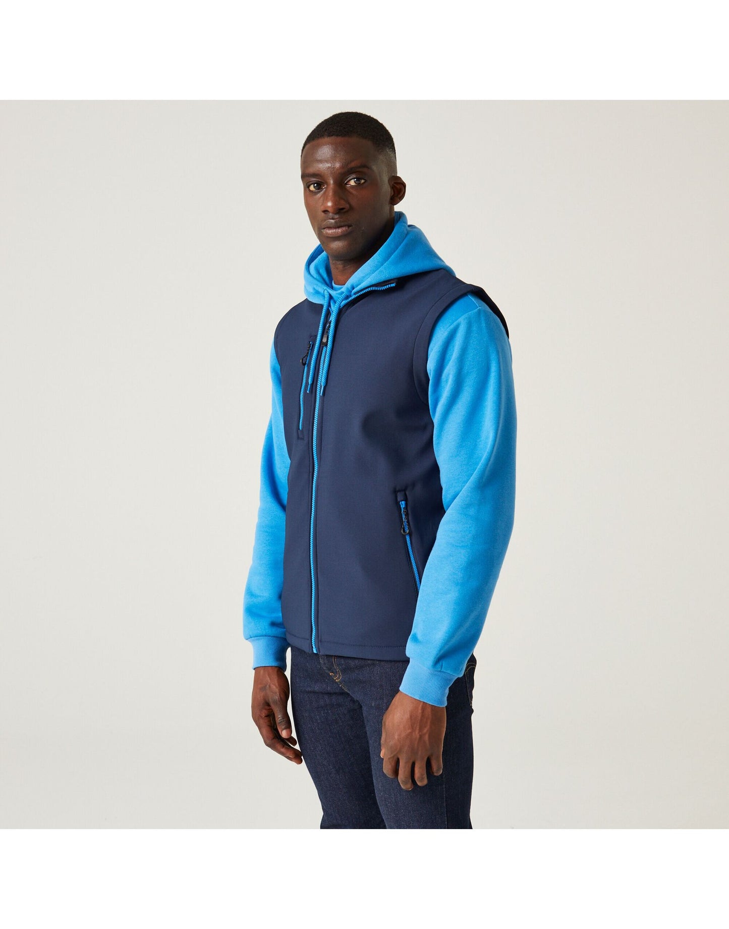 Navigate Two Layer Soft Shell Bodywarmer - Navy/ French Blue