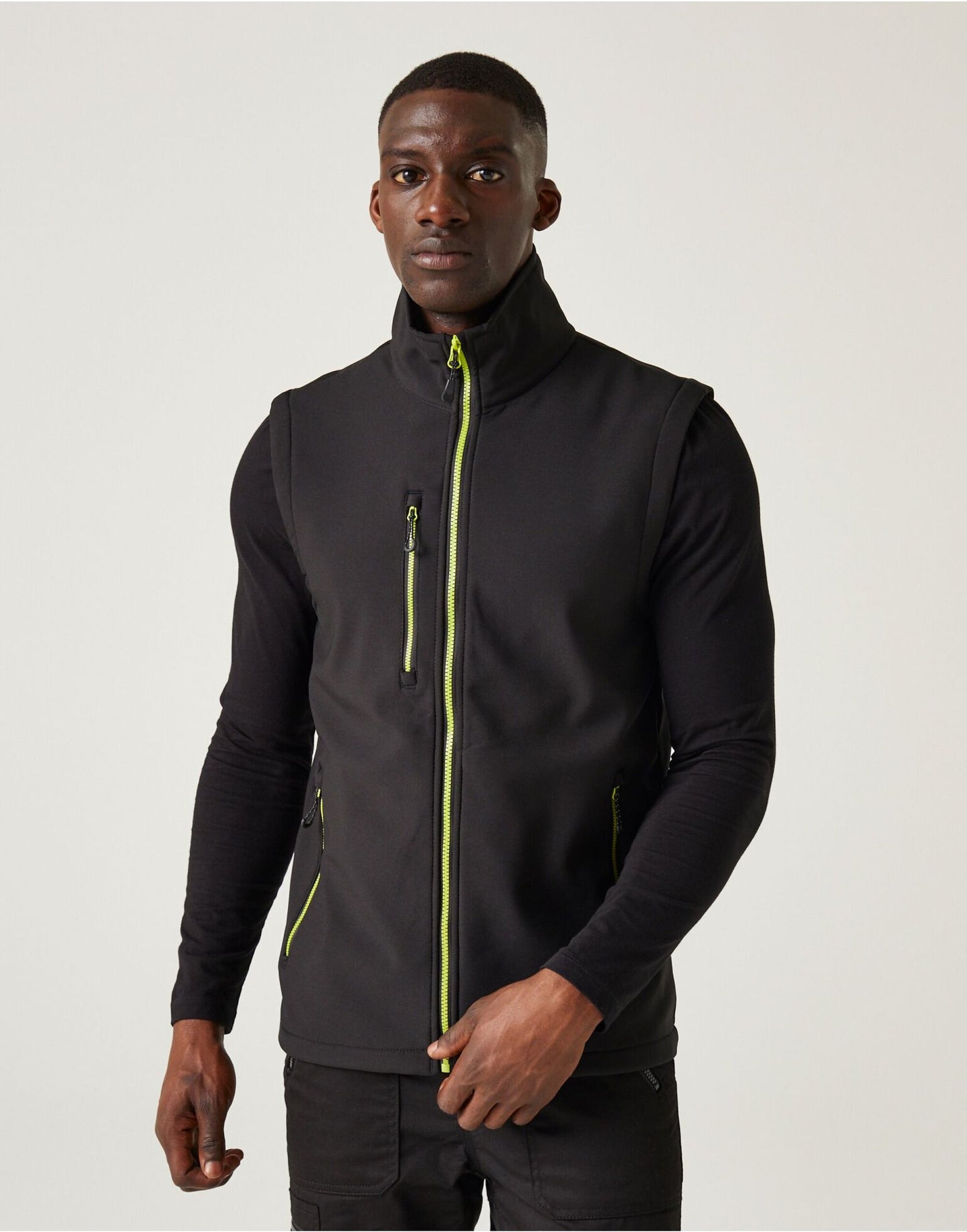 Navigate Two Layer Soft Shell Bodywarmer - Black/Lime