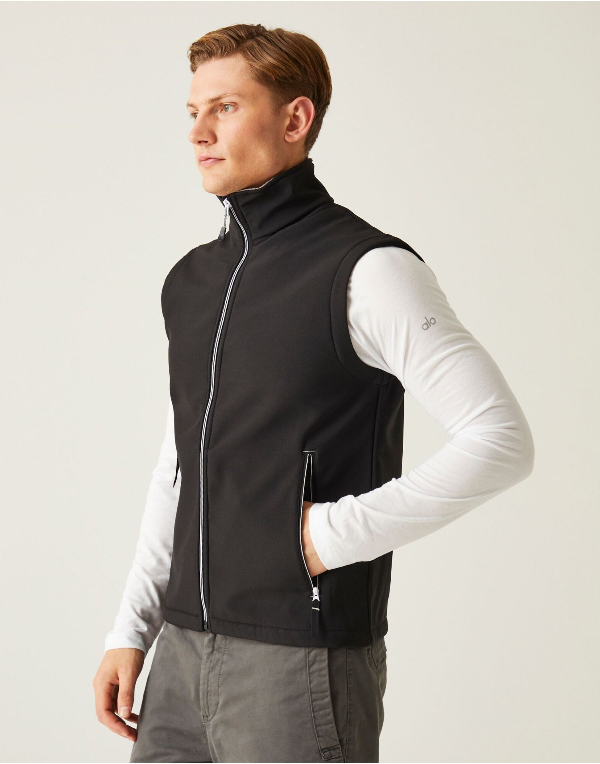 Ascender Two Layer Soft Shell Bodywarmer - Black/Mineral Grey
